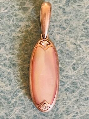 Kabana 14k Rose Gold Mother of Pearl & Red Spiny Oyster Pendant
